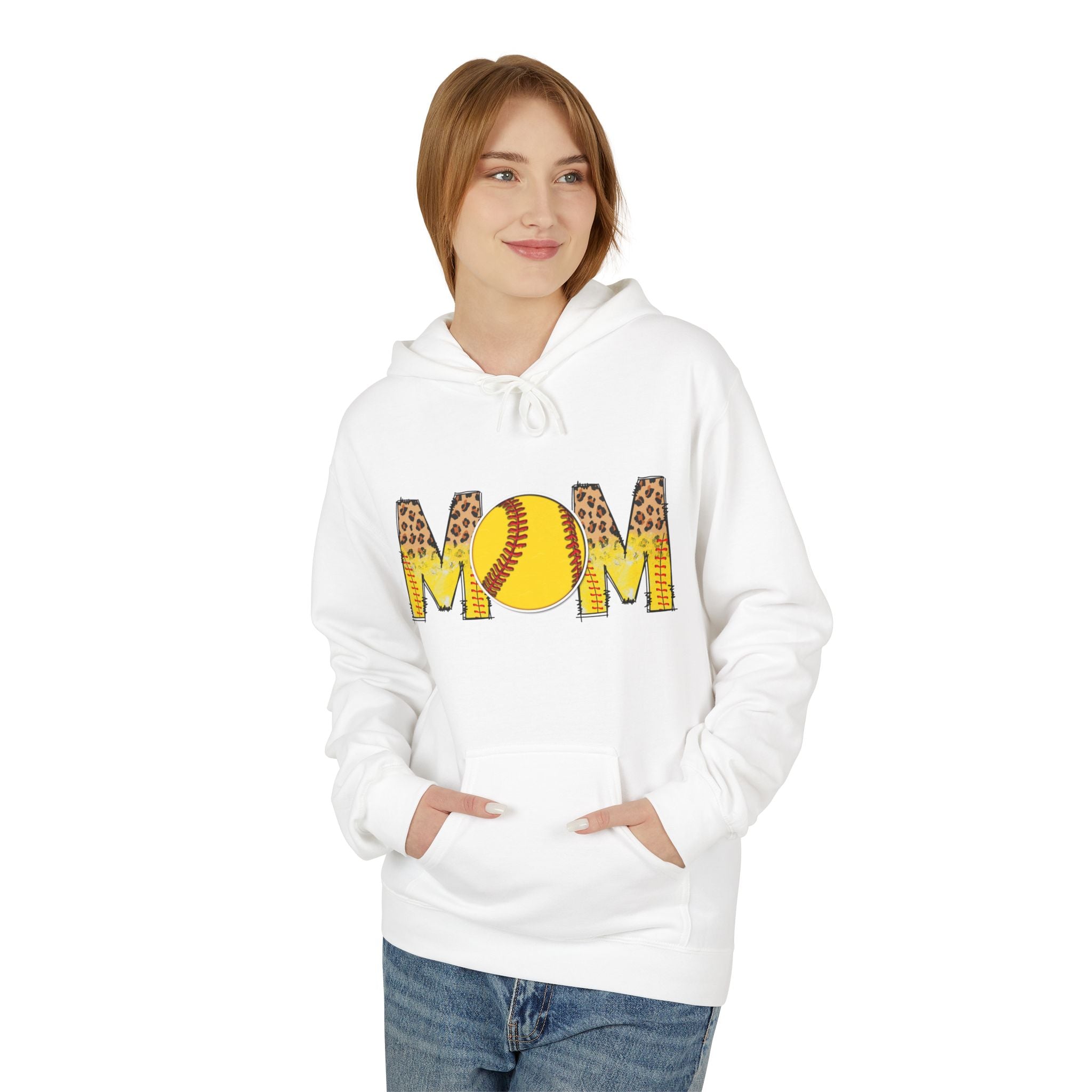 Mom Softball Unisex Midweight Softstyle Fleece Hoodie