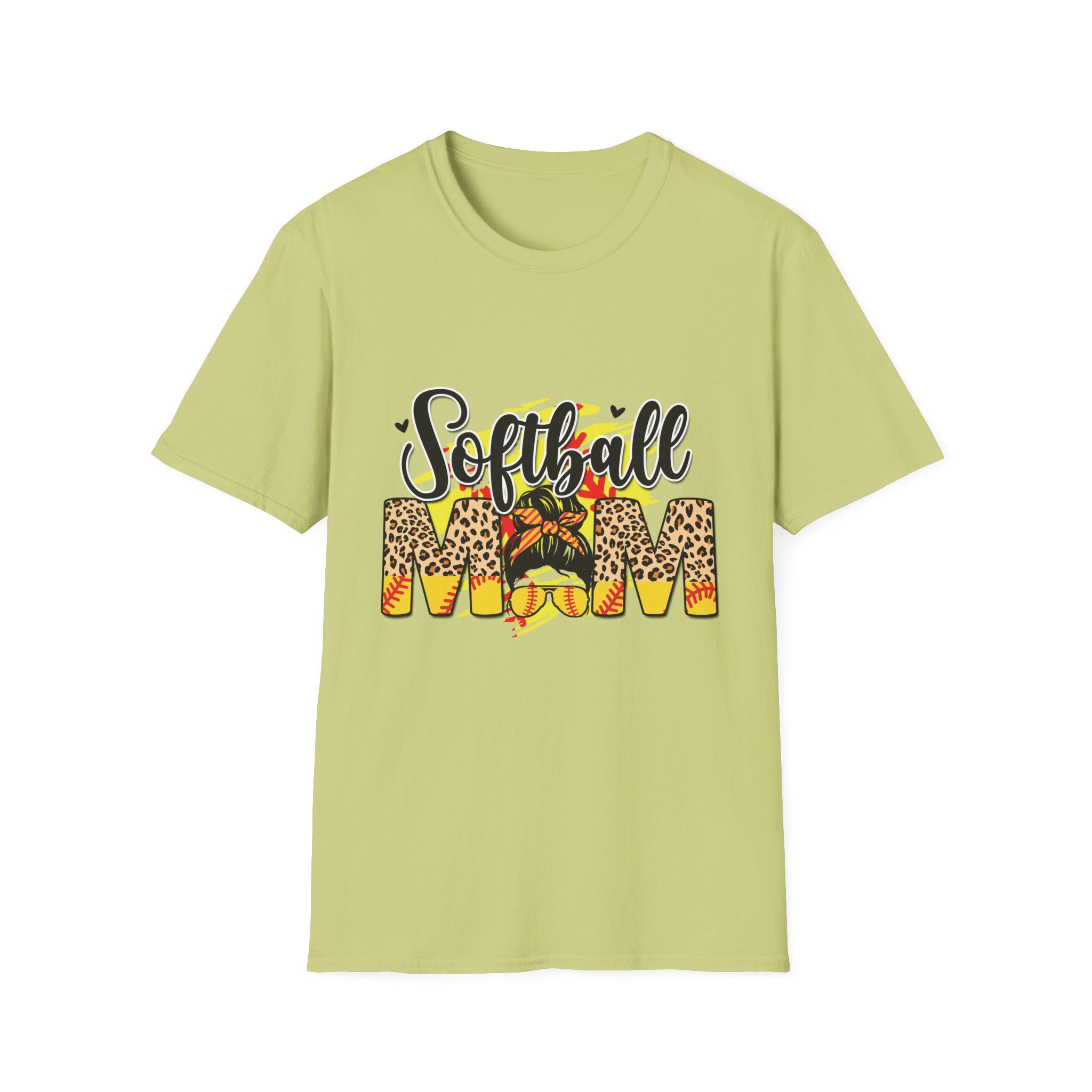 Pretty Softball Mom Unisex Softstyle T-Shirt