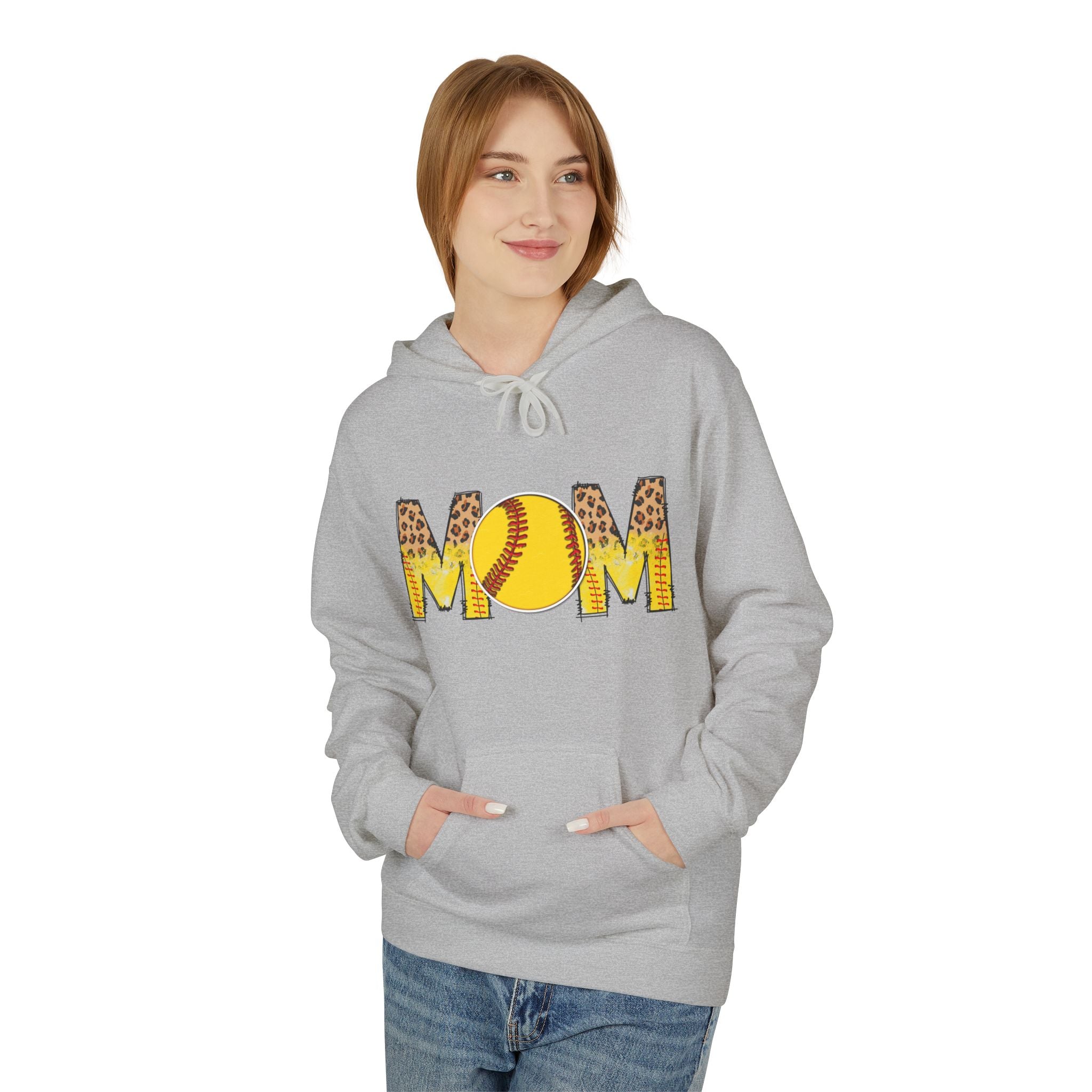 Mom Softball Unisex Midweight Softstyle Fleece Hoodie