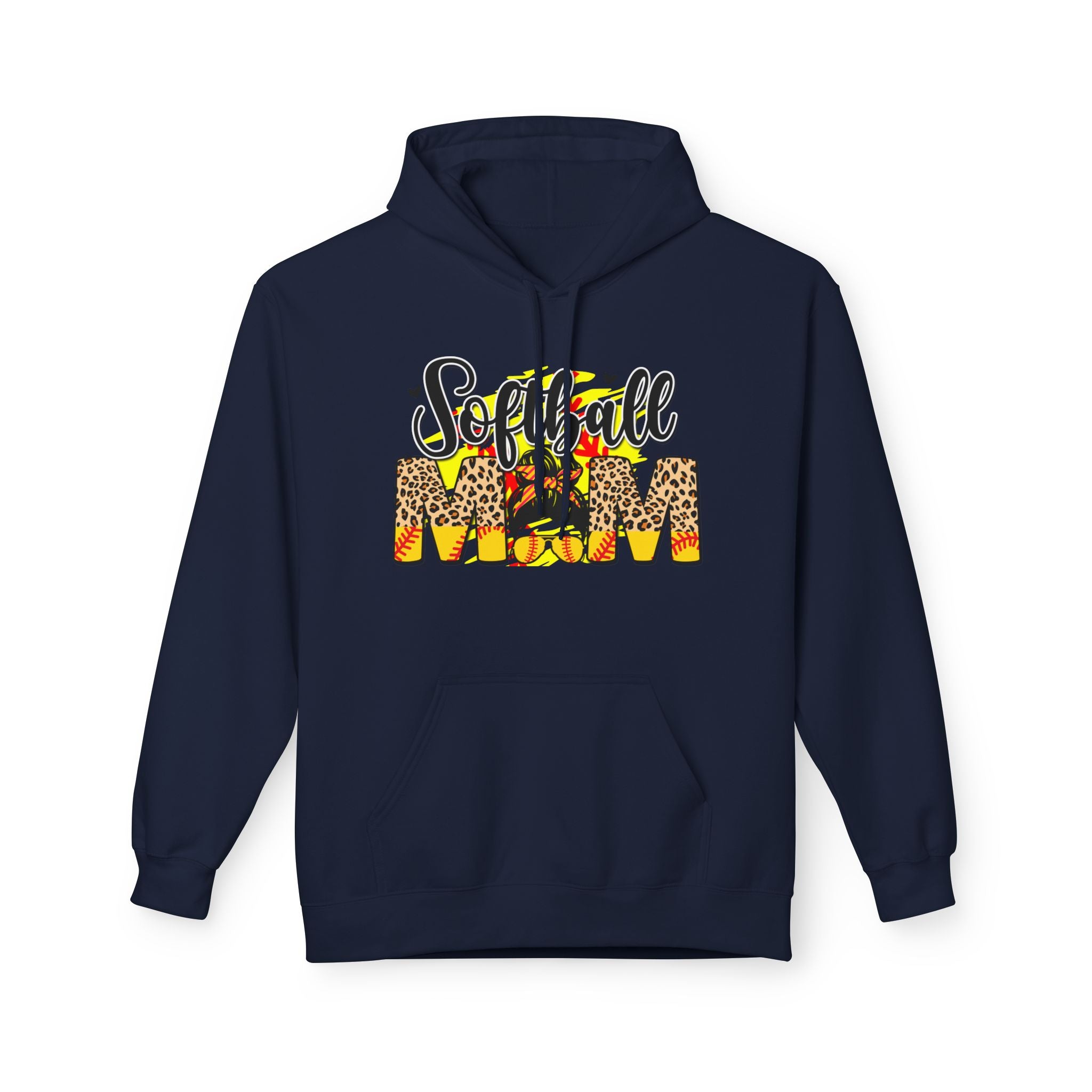 Pretty Softball Mom Unisex Midweight Softstyle Fleece Hoodie