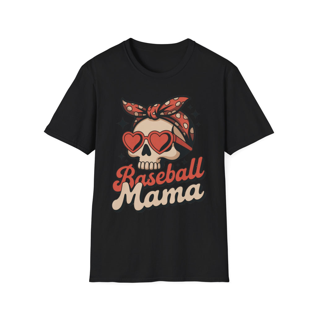 Skull Baseball Mama Unisex Softstyle T-Shirt