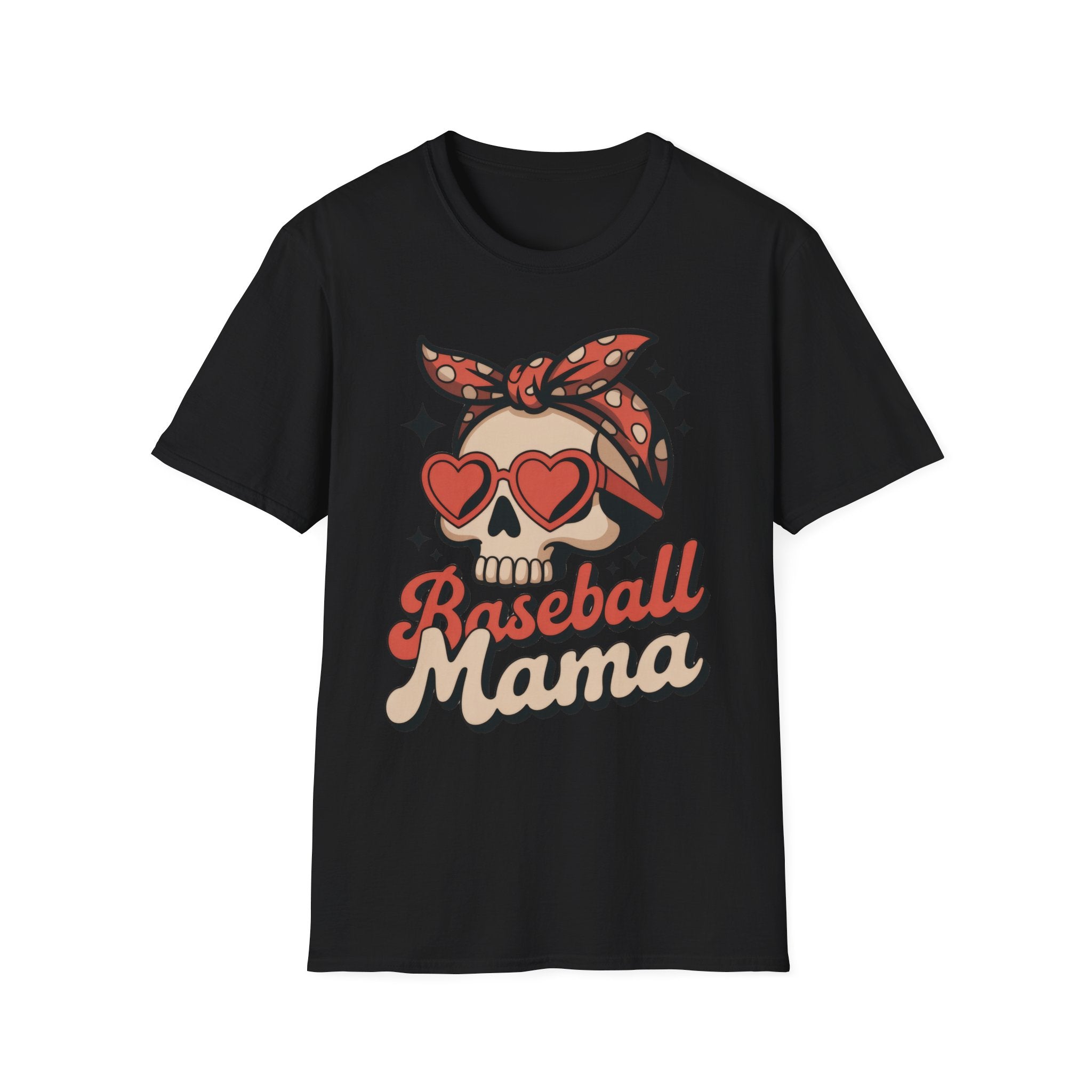 Skull Baseball Mama Unisex Softstyle T-Shirt