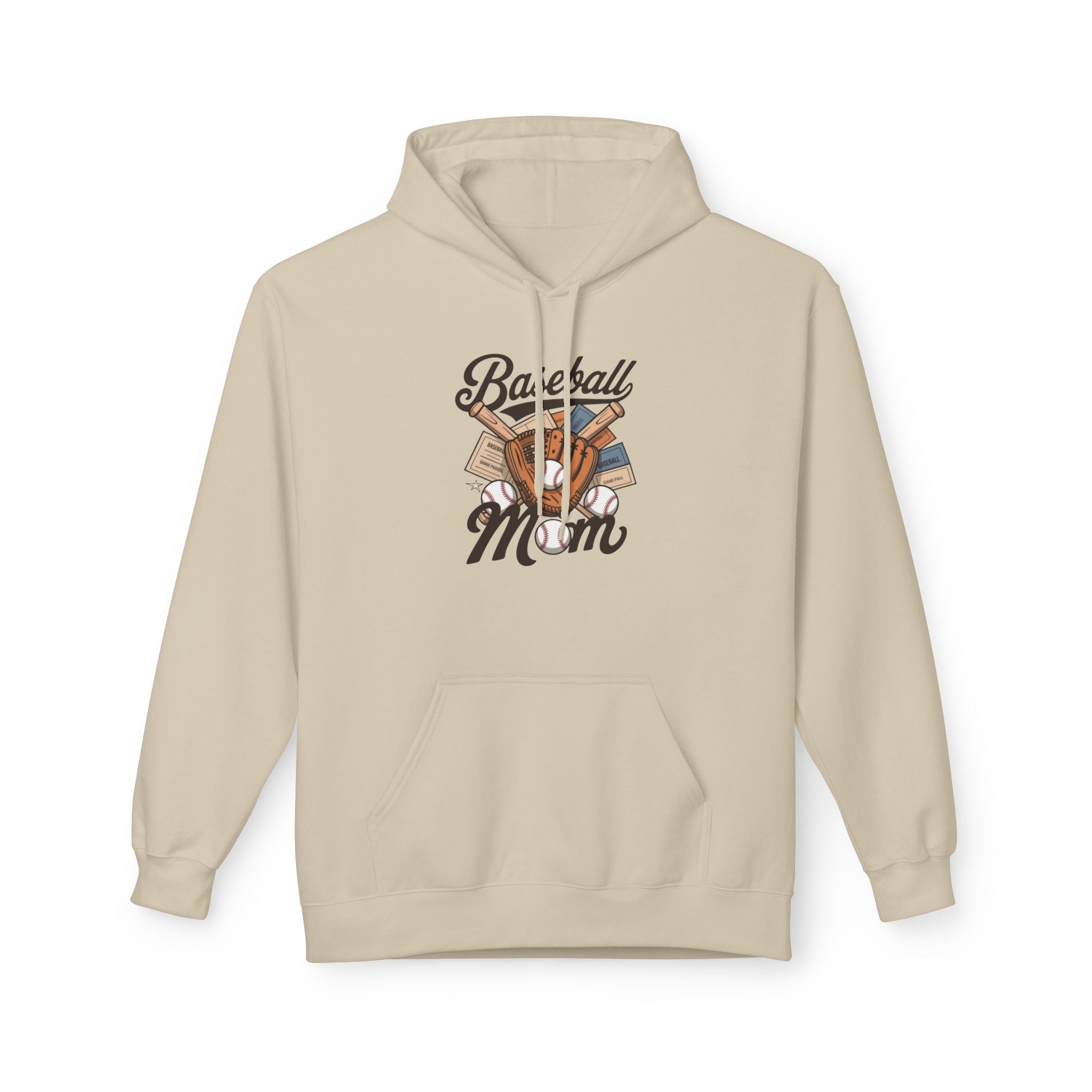 Retro Baseball Mom Unisex Midweight Softstyle Fleece Hoodie