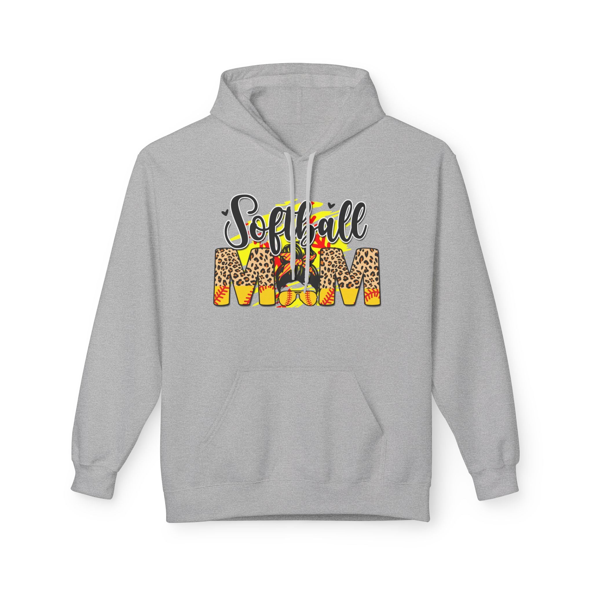Pretty Softball Mom Unisex Midweight Softstyle Fleece Hoodie