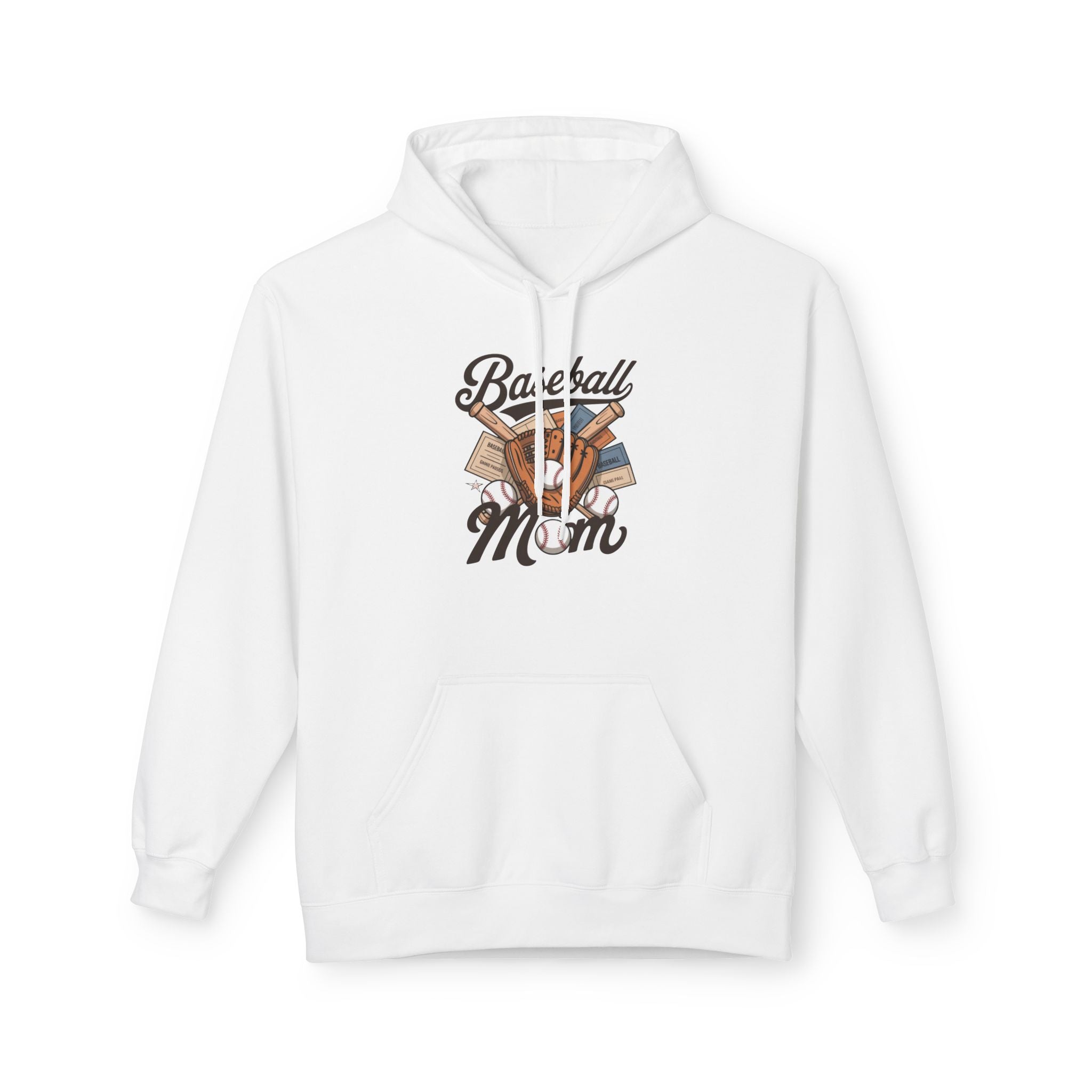 Retro Baseball Mom Unisex Midweight Softstyle Fleece Hoodie