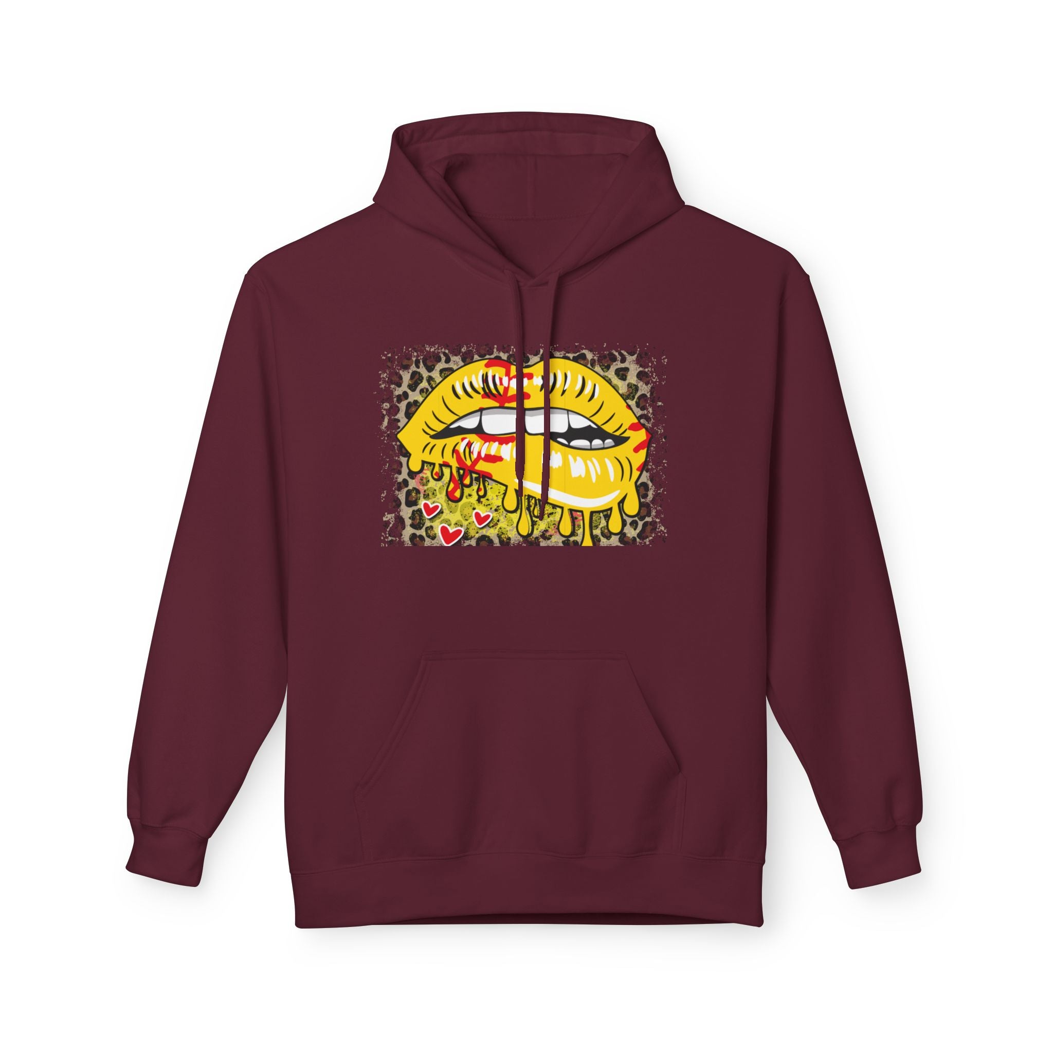 Softball Lip Unisex Midweight Softstyle Fleece Hoodie