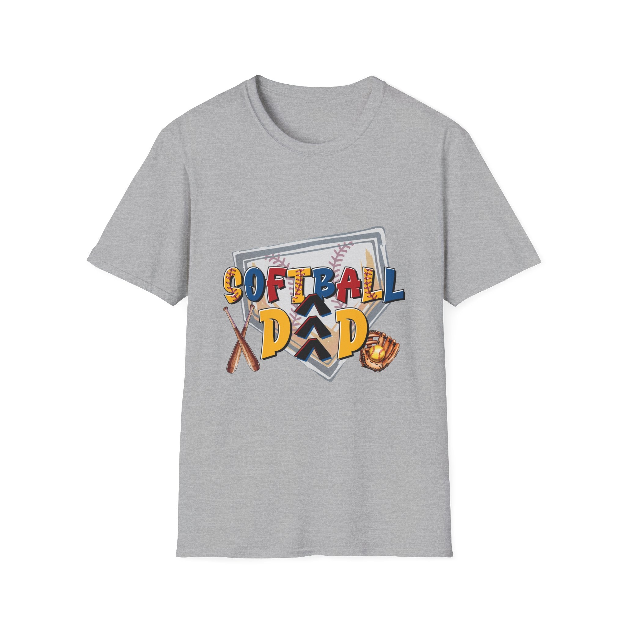 Dad Softball Unisex Softstyle T-Shirt