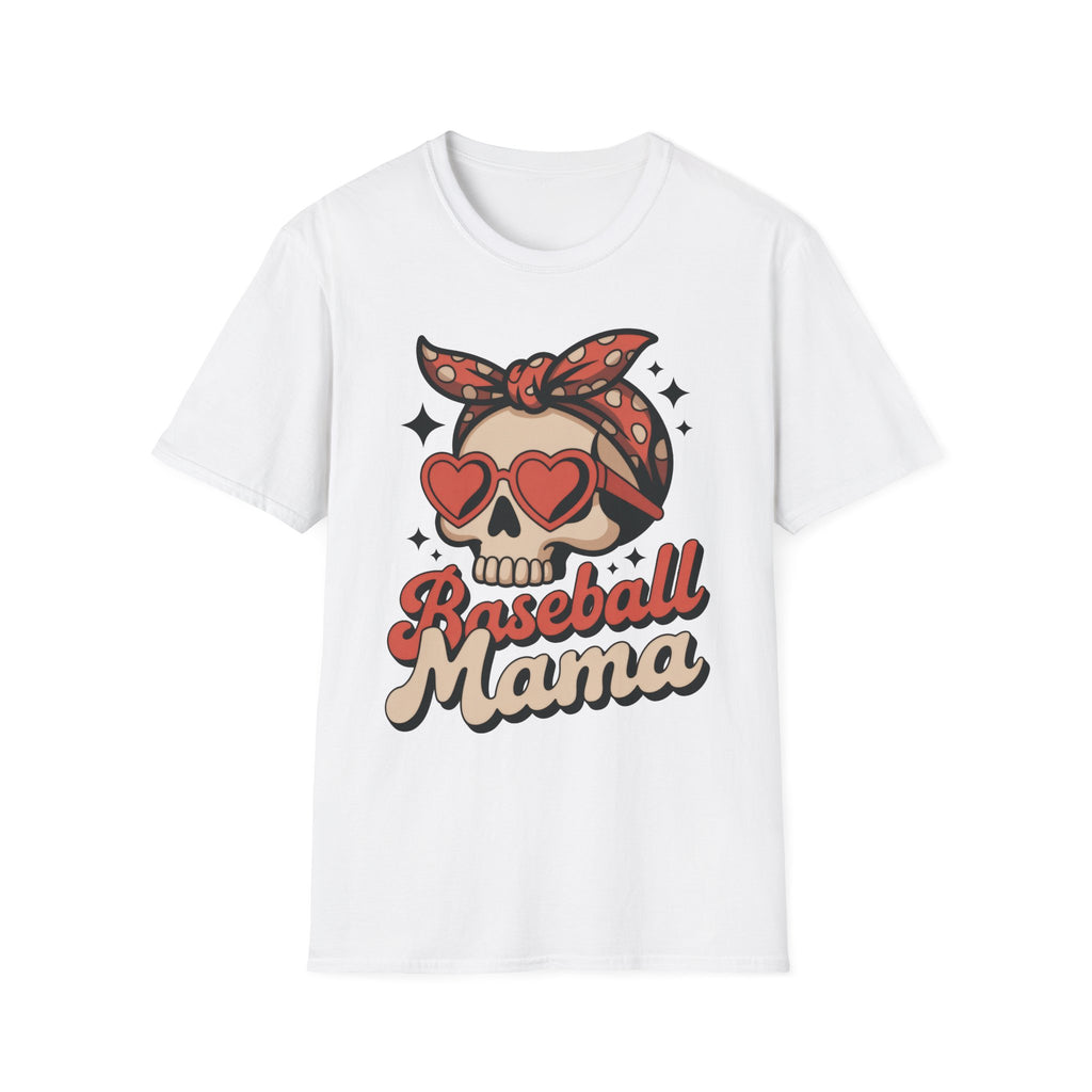 Skull Baseball Mama Unisex Softstyle T-Shirt