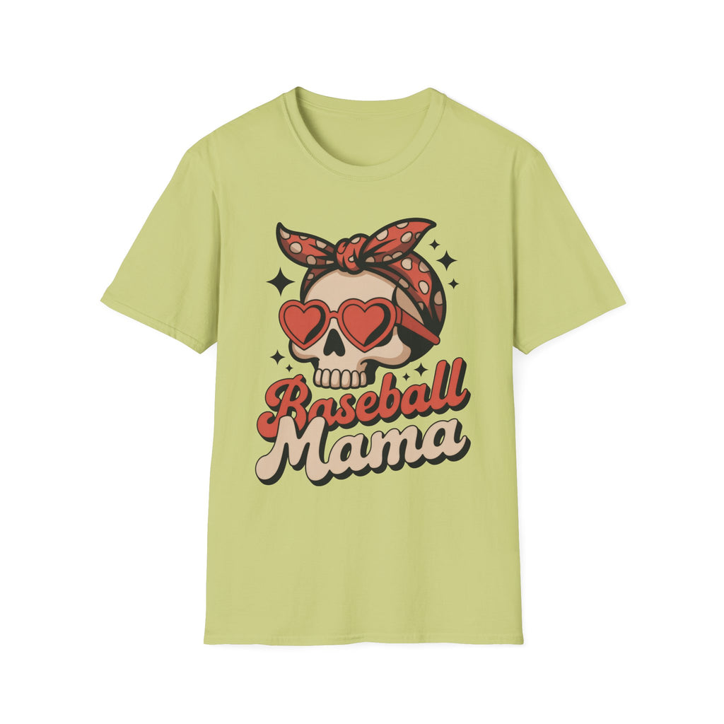 Skull Baseball Mama Unisex Softstyle T-Shirt
