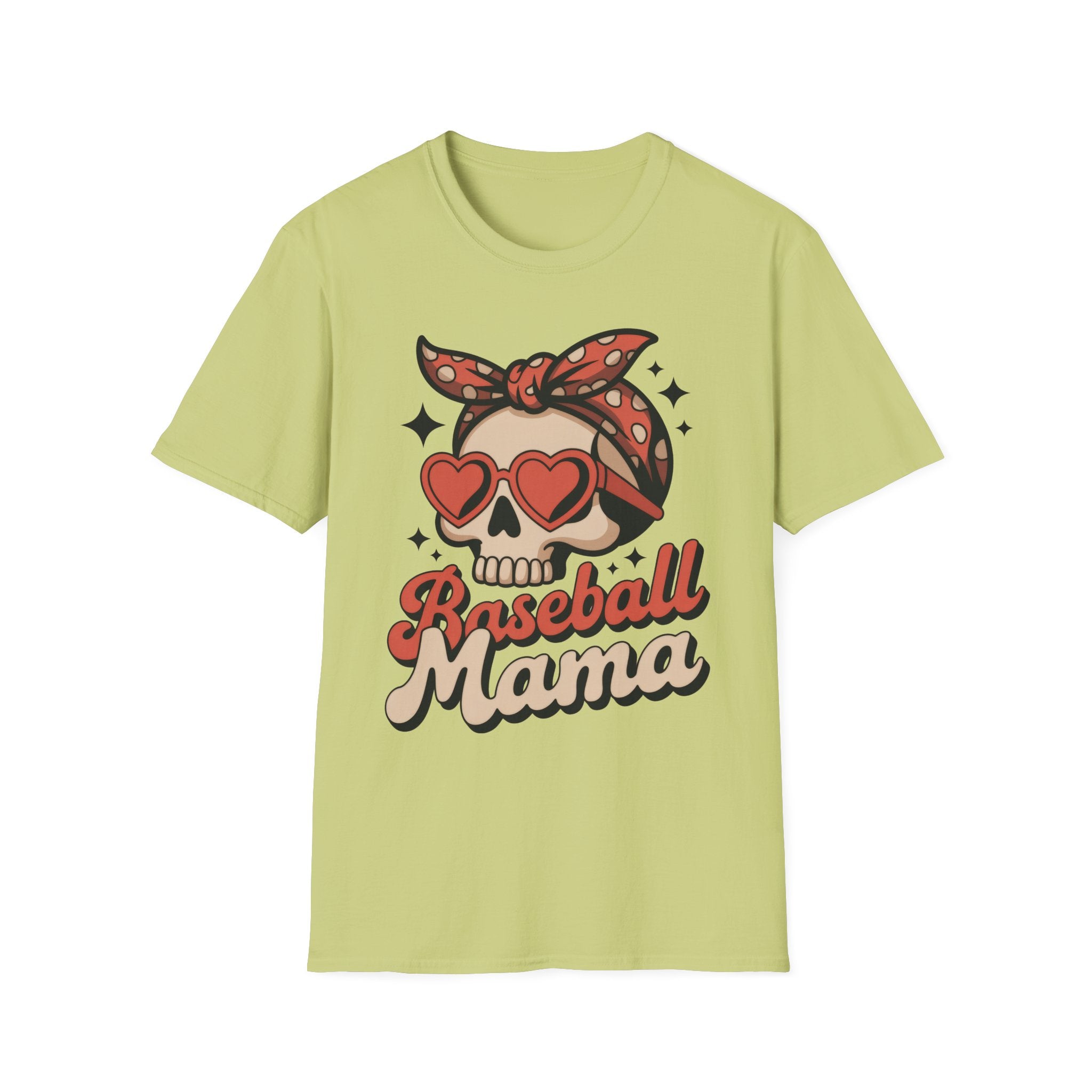 Skull Baseball Mama Unisex Softstyle T-Shirt