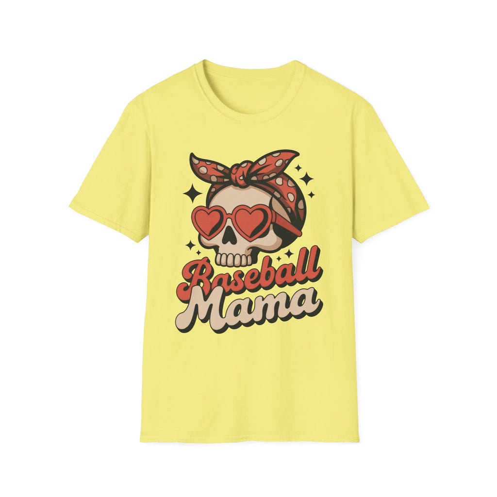 Skull Baseball Mama Unisex Softstyle T-Shirt