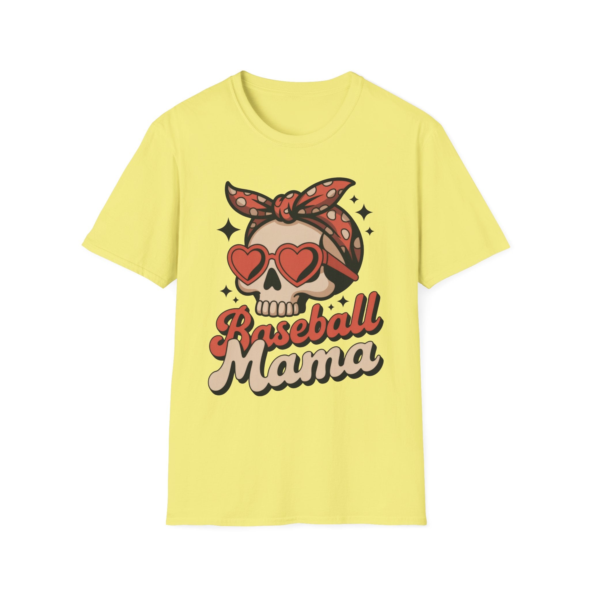 Skull Baseball Mama Unisex Softstyle T-Shirt