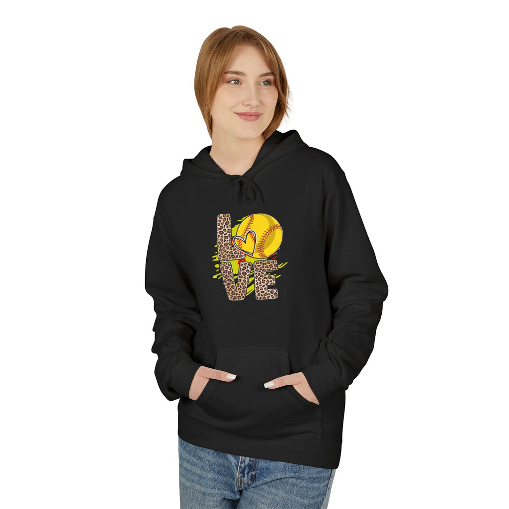 Love Softball Unisex Midweight Softstyle Fleece Hoodie