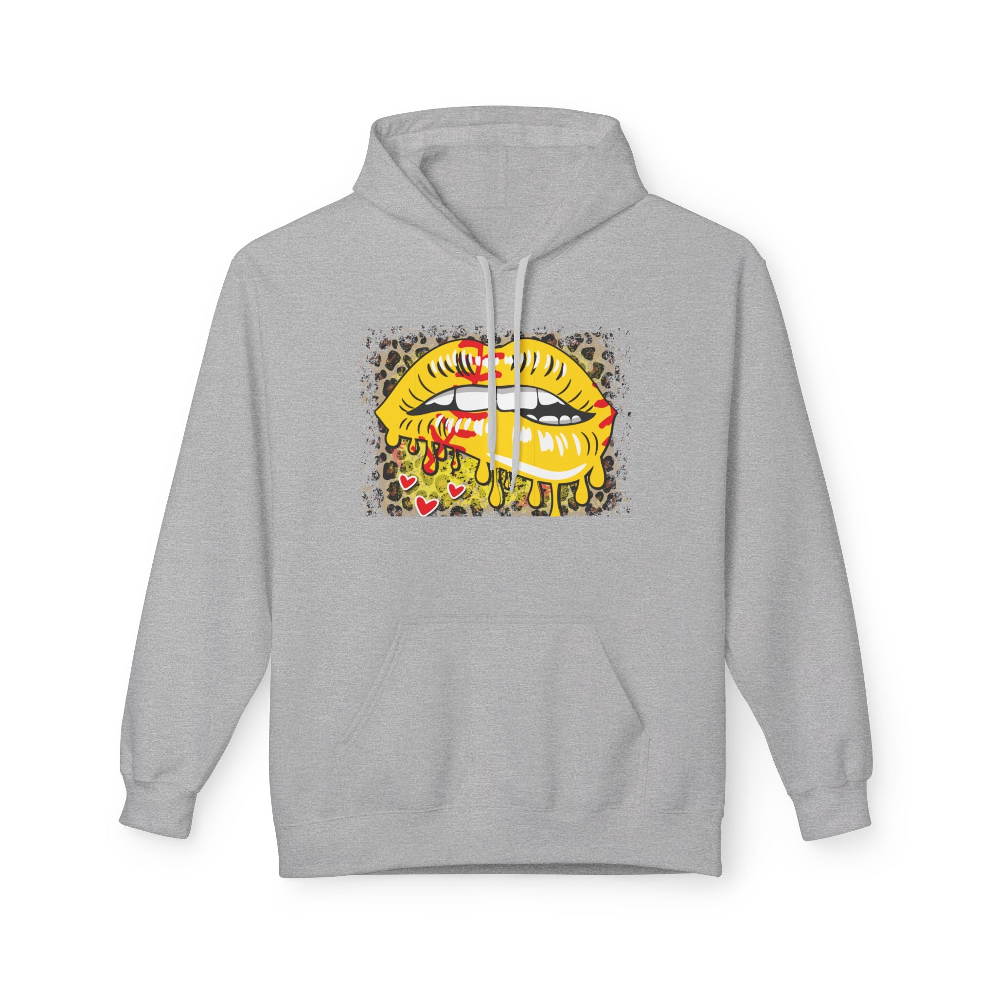 Softball Lip Unisex Midweight Softstyle Fleece Hoodie