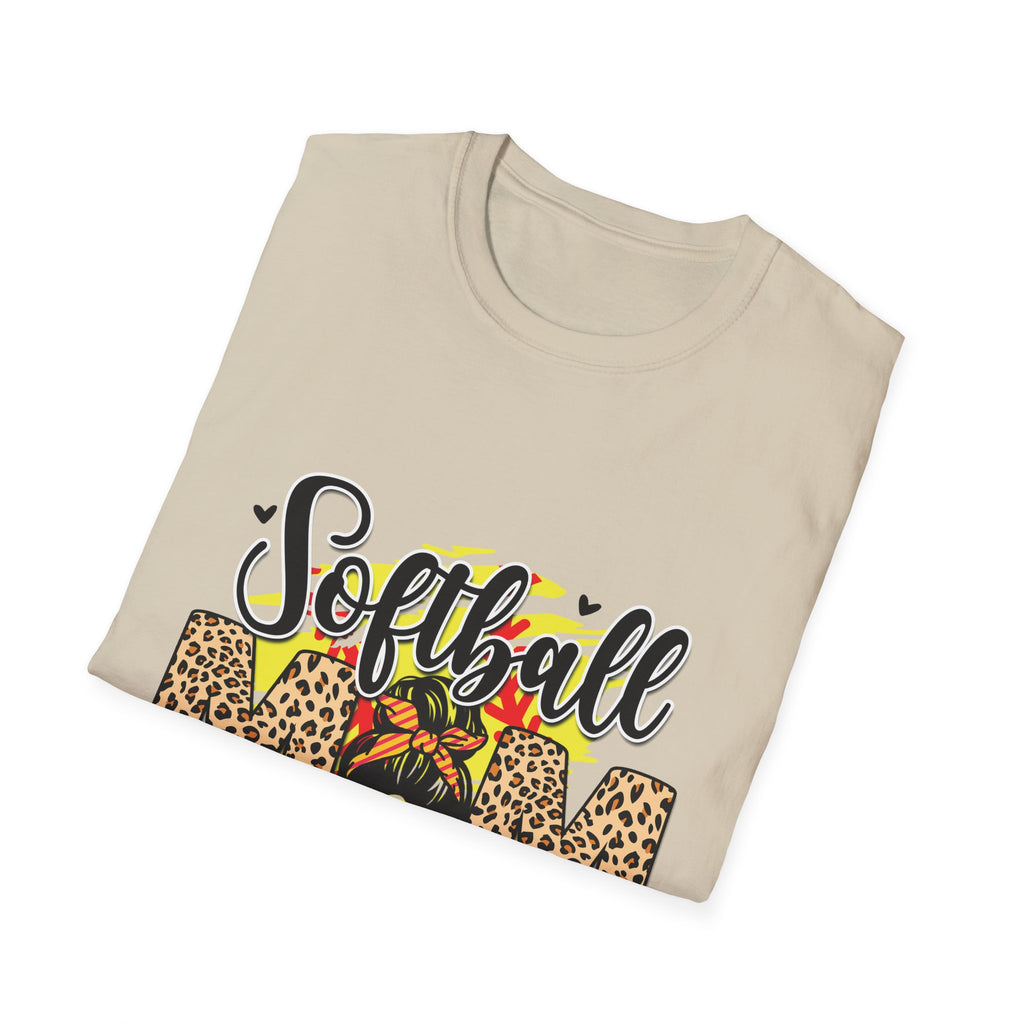 Pretty Softball Mom Unisex Softstyle T-Shirt