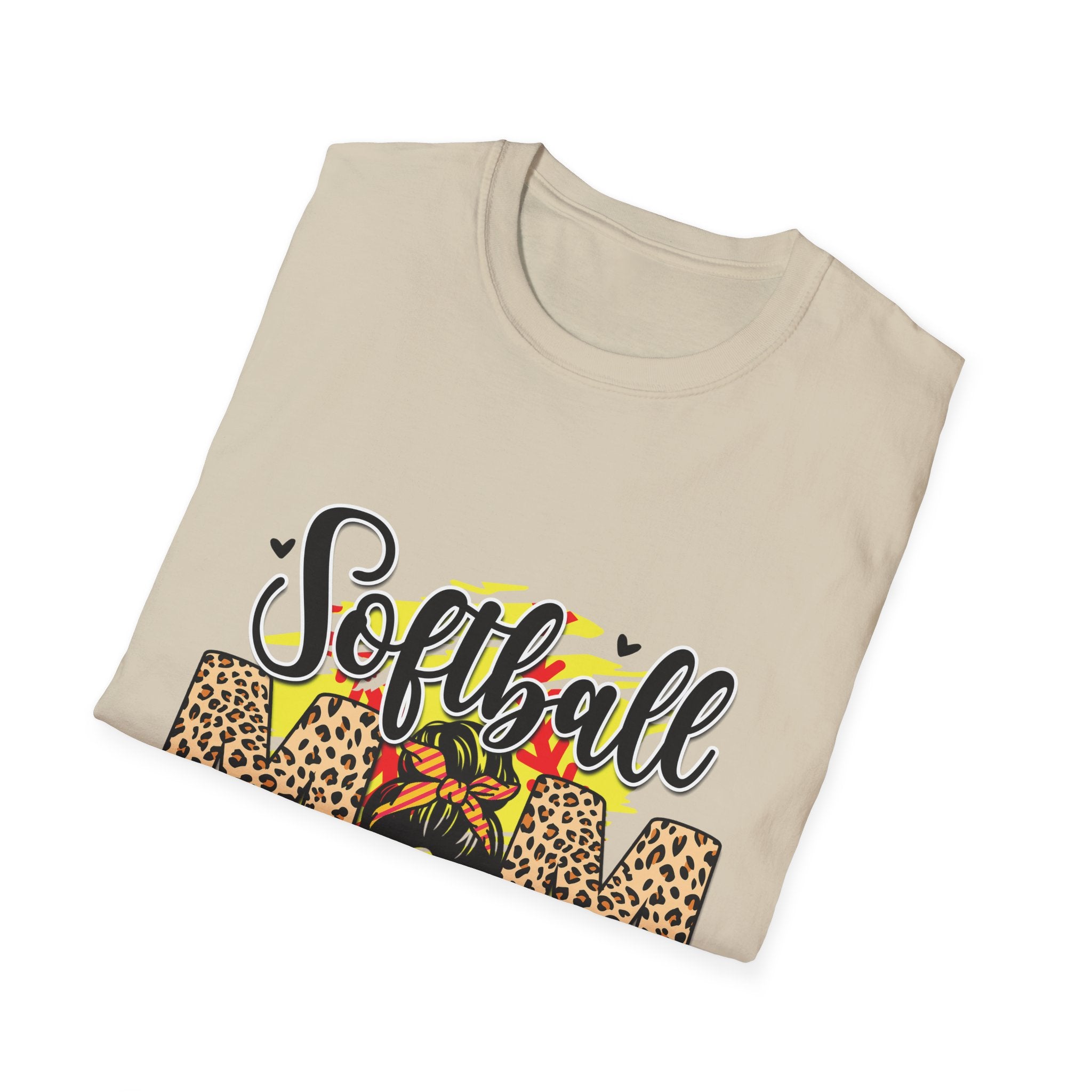 Pretty Softball Mom Unisex Softstyle T-Shirt