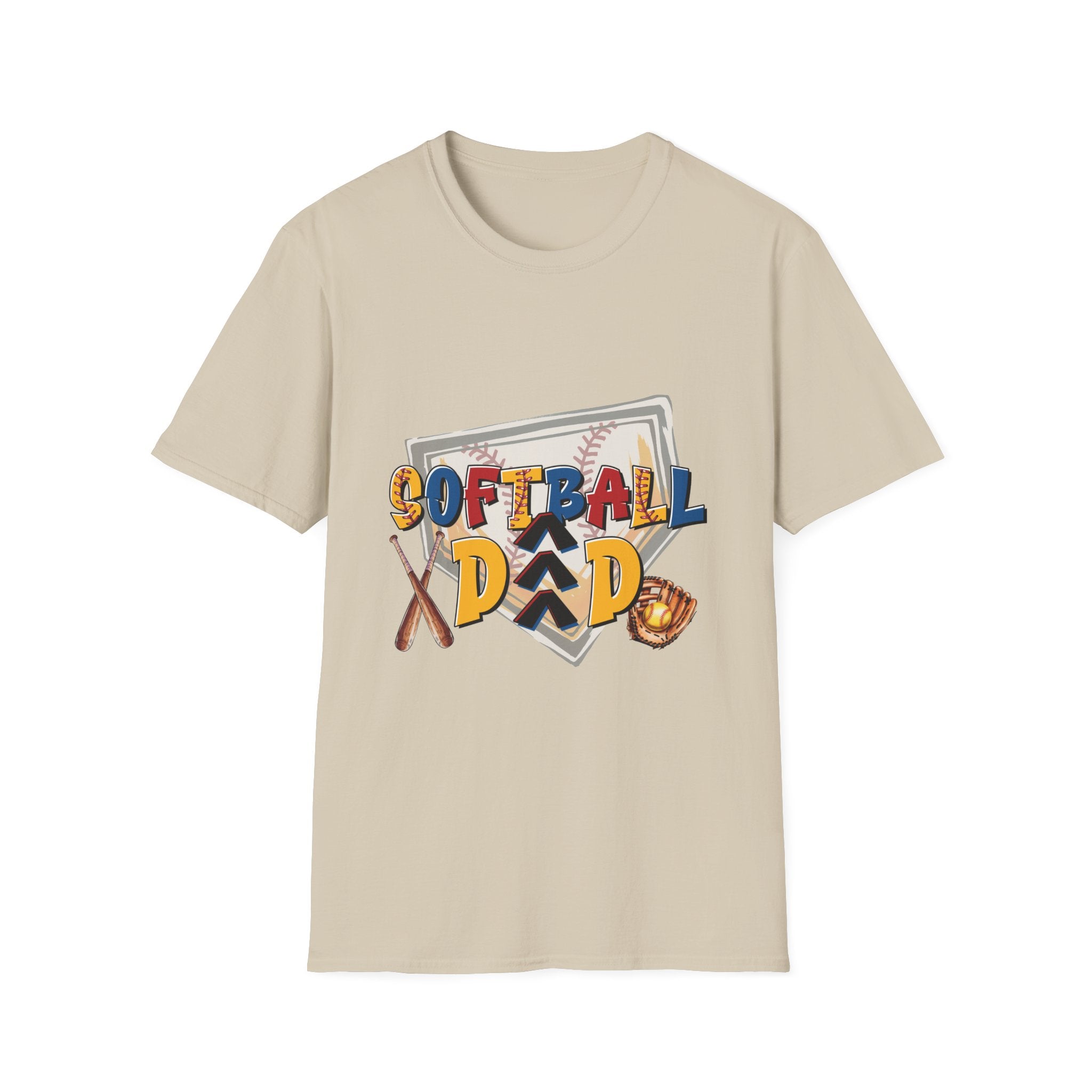 Dad Softball Unisex Softstyle T-Shirt