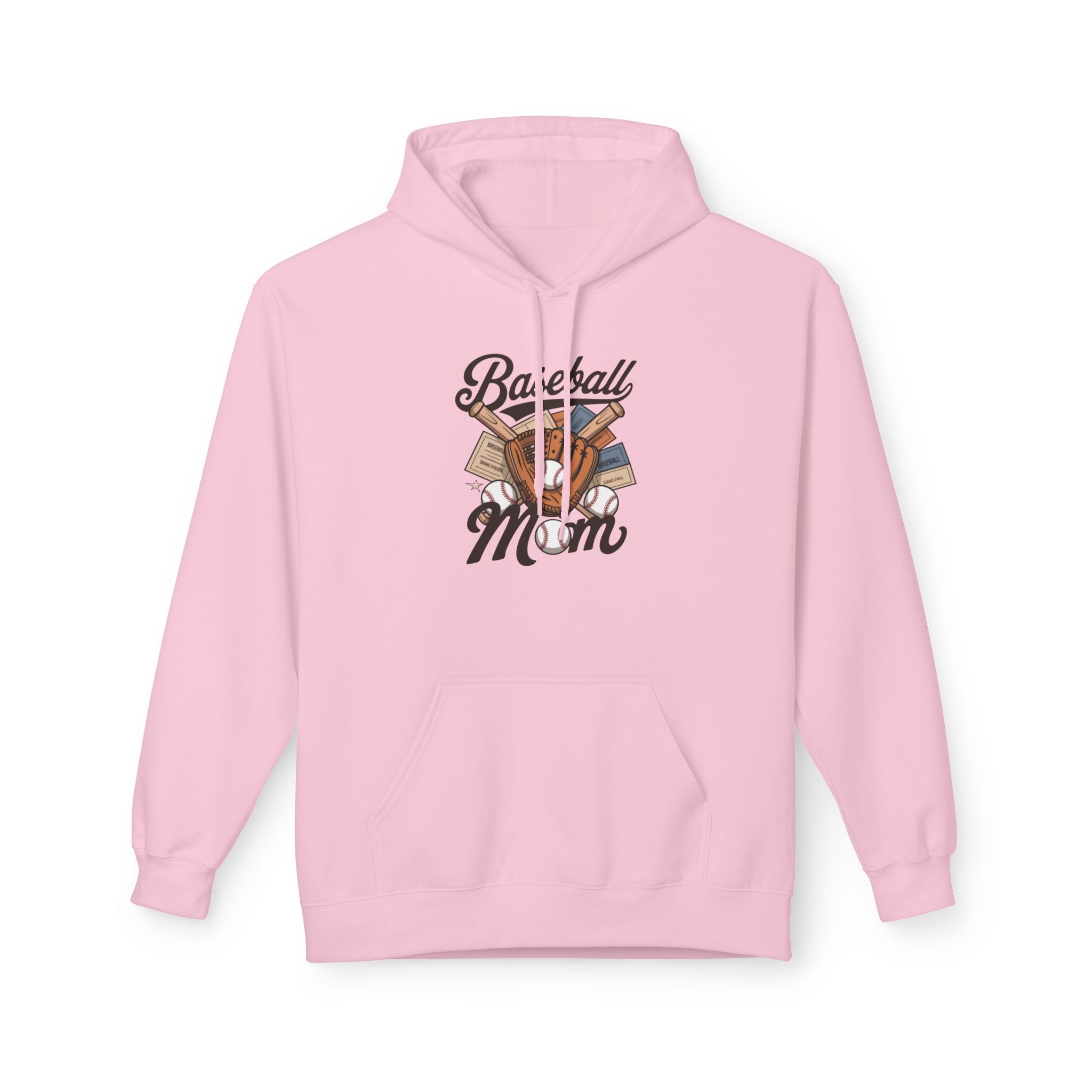 Retro Baseball Mom Unisex Midweight Softstyle Fleece Hoodie