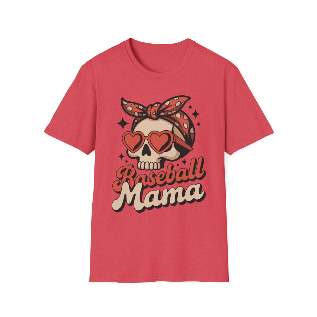 Skull Baseball Mama Unisex Softstyle T-Shirt