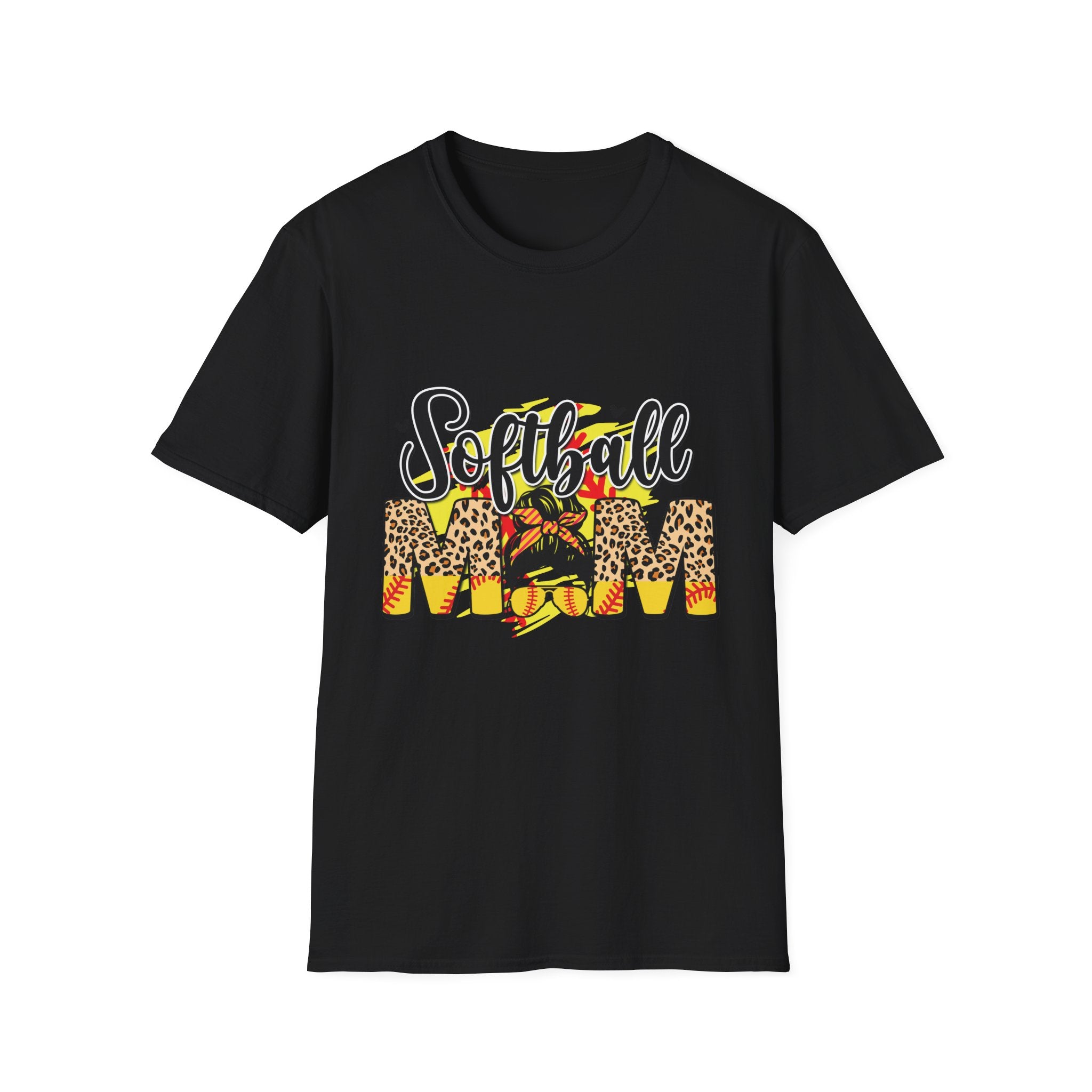 Pretty Softball Mom Unisex Softstyle T-Shirt
