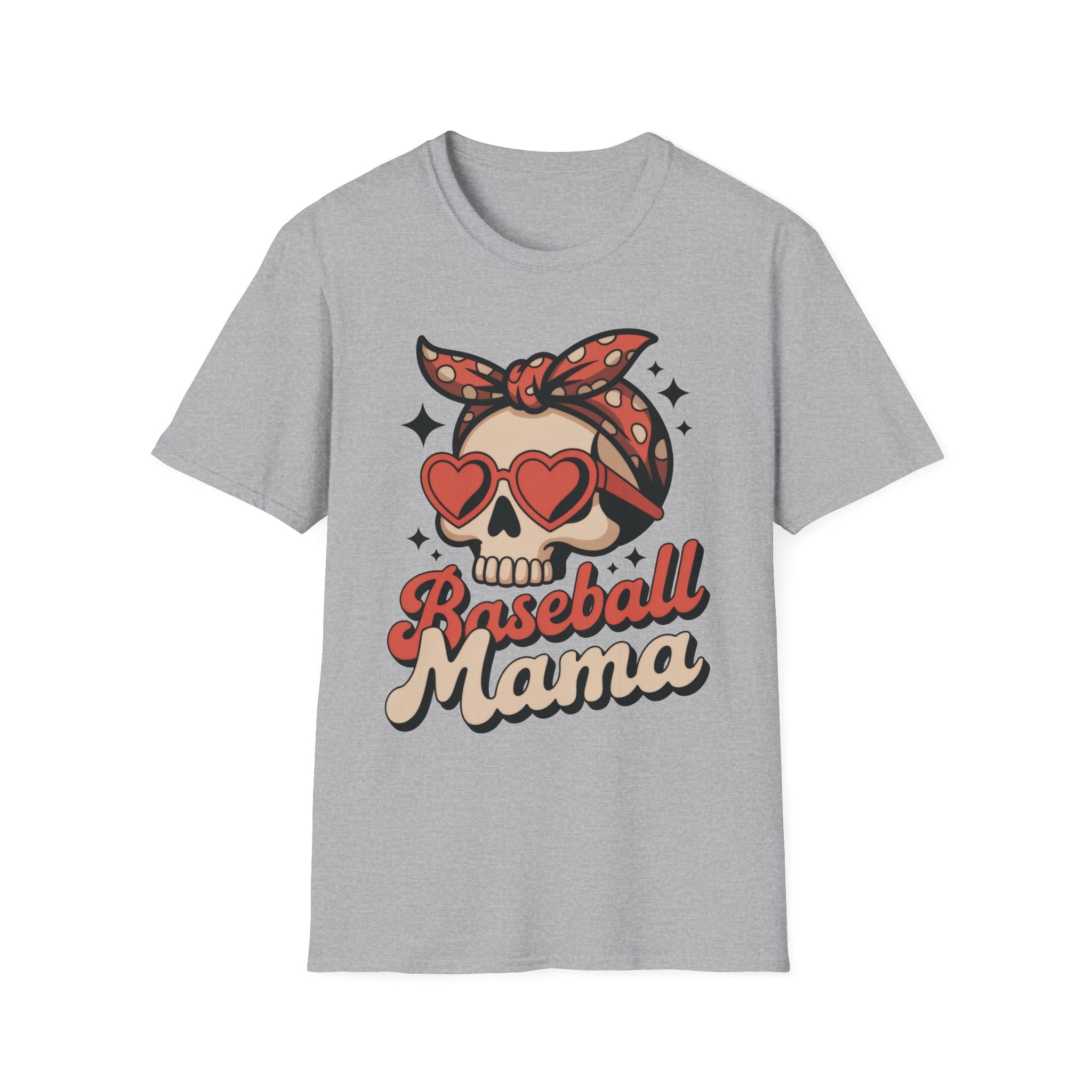 Skull Baseball Mama Unisex Softstyle T-Shirt