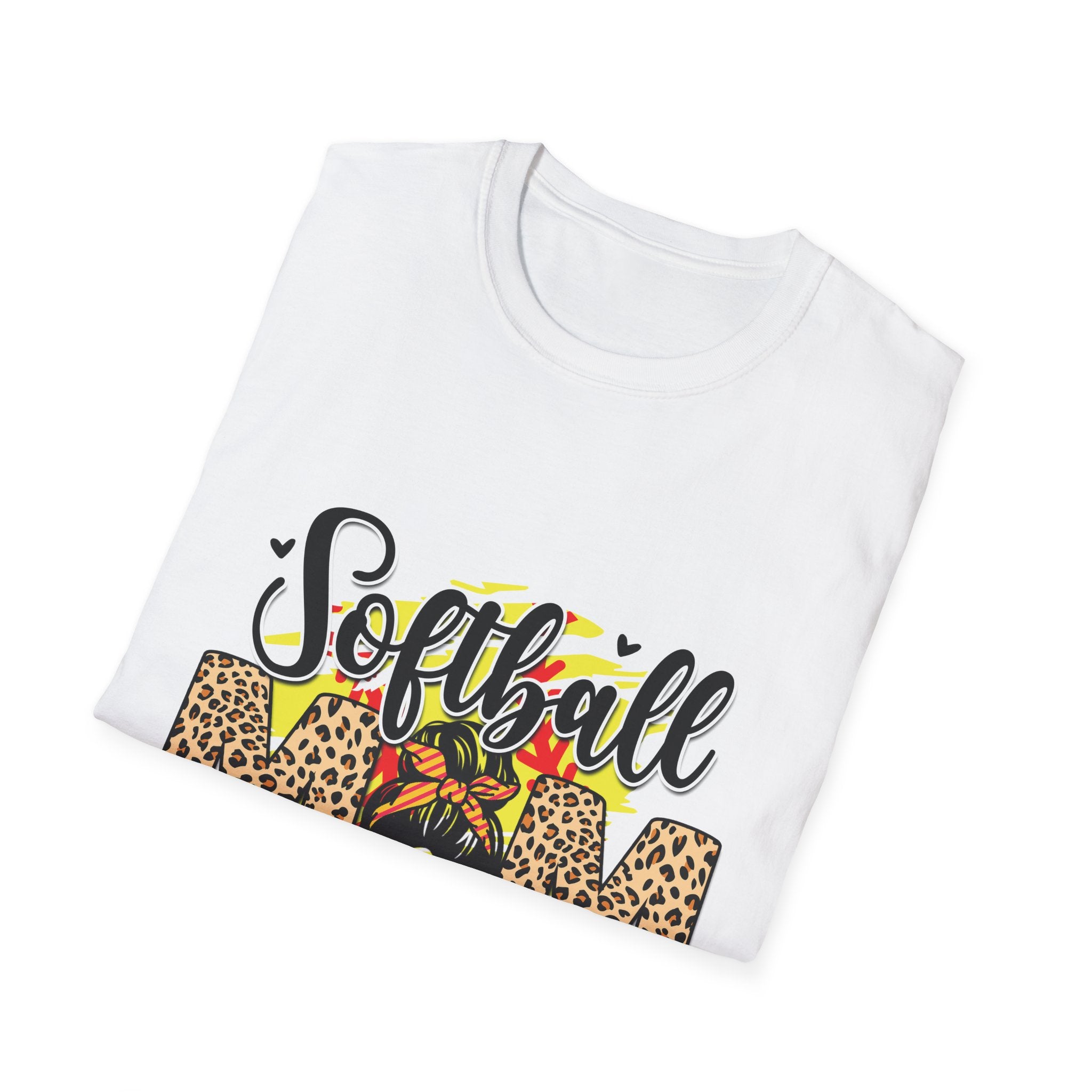 Pretty Softball Mom Unisex Softstyle T-Shirt