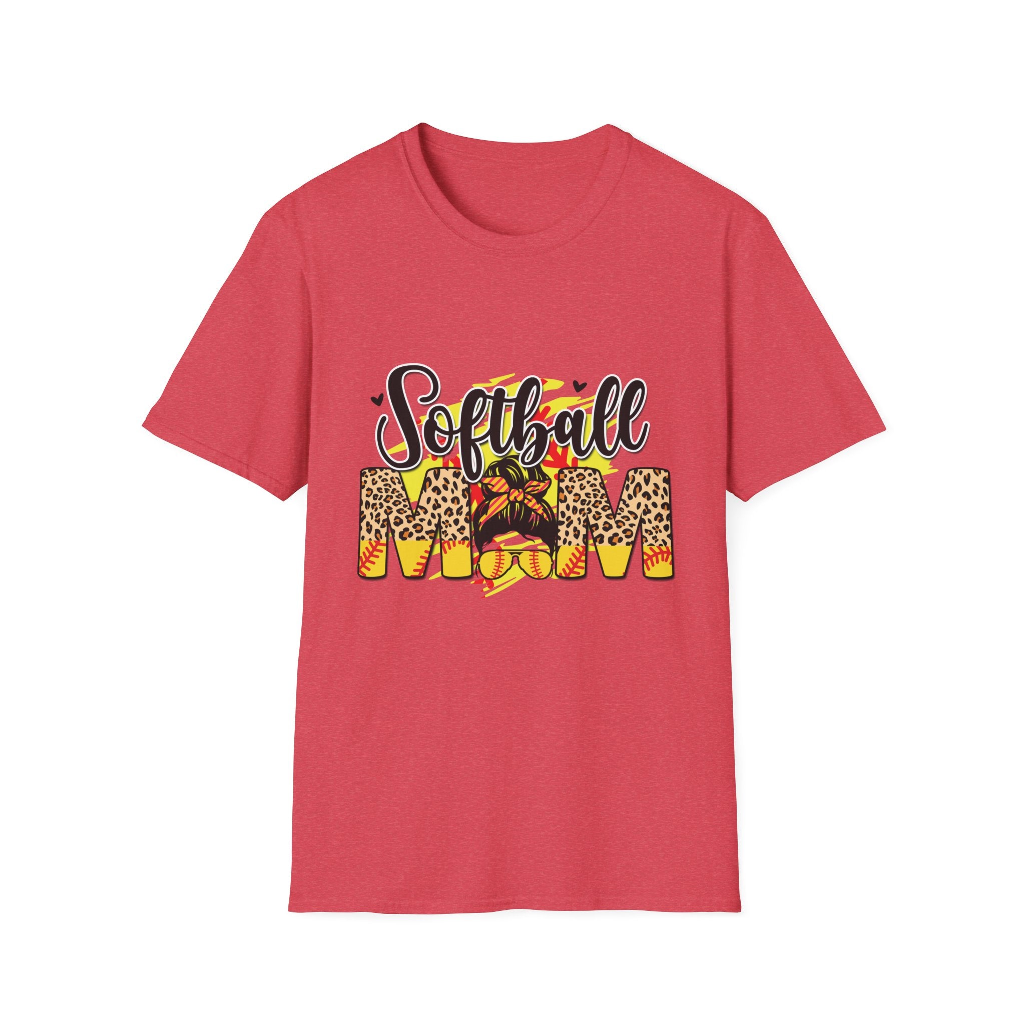 Pretty Softball Mom Unisex Softstyle T-Shirt