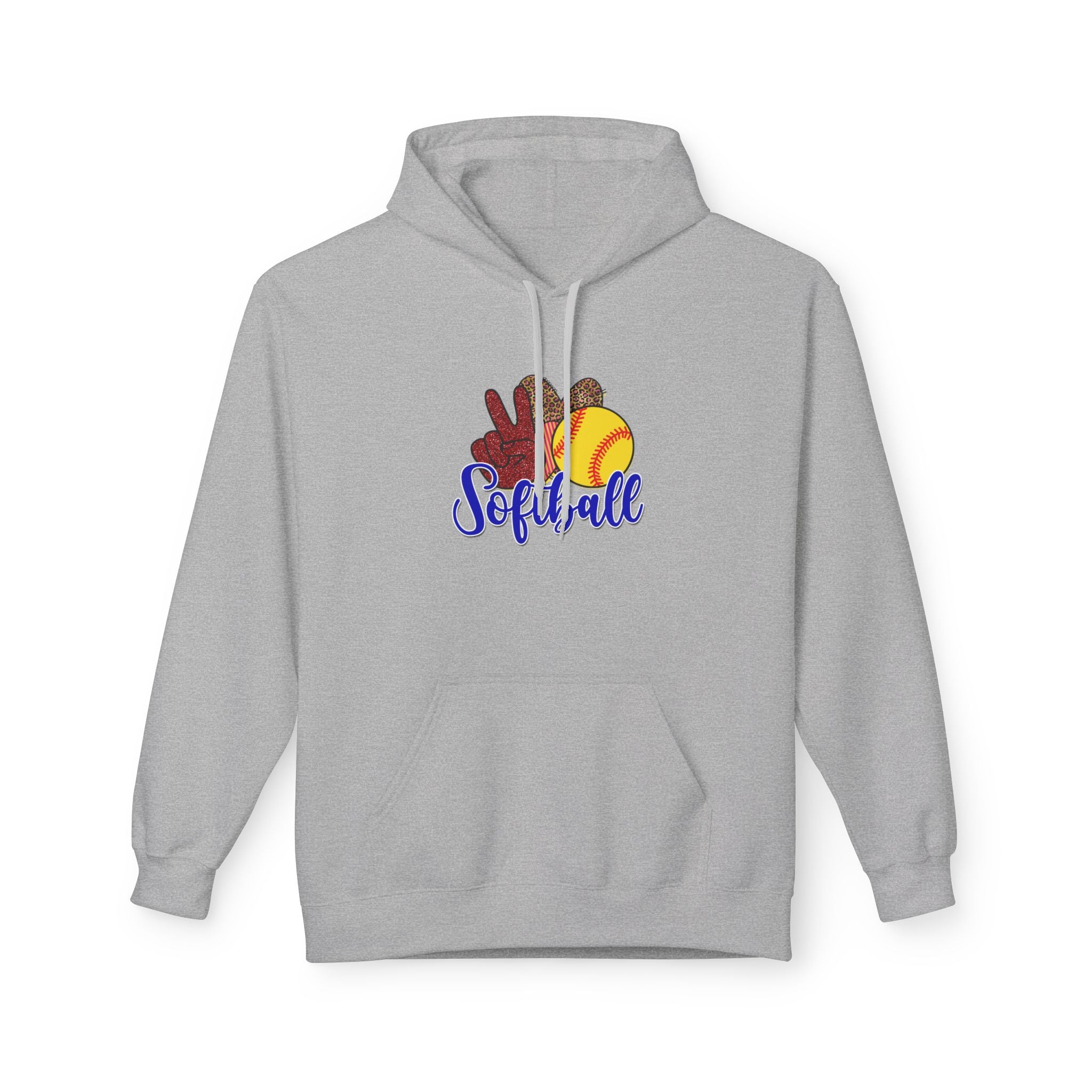 Peace Love Softball Unisex Midweight Softstyle Fleece Hoodie