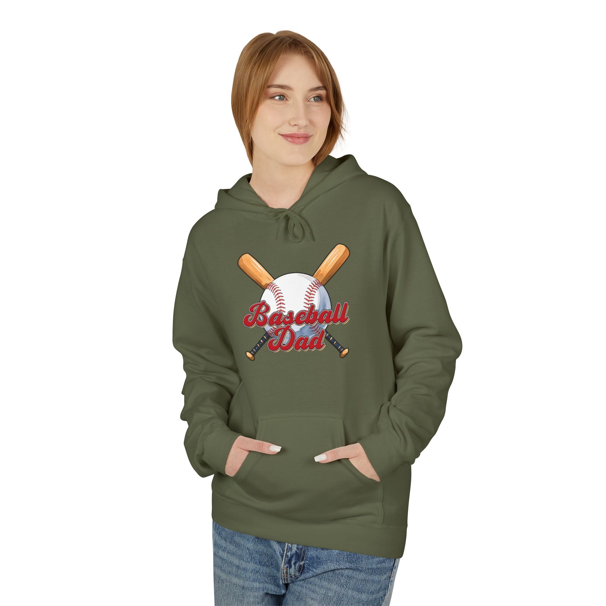 Baseball Dad Unisex Midweight Softstyle Fleece Hoodie
