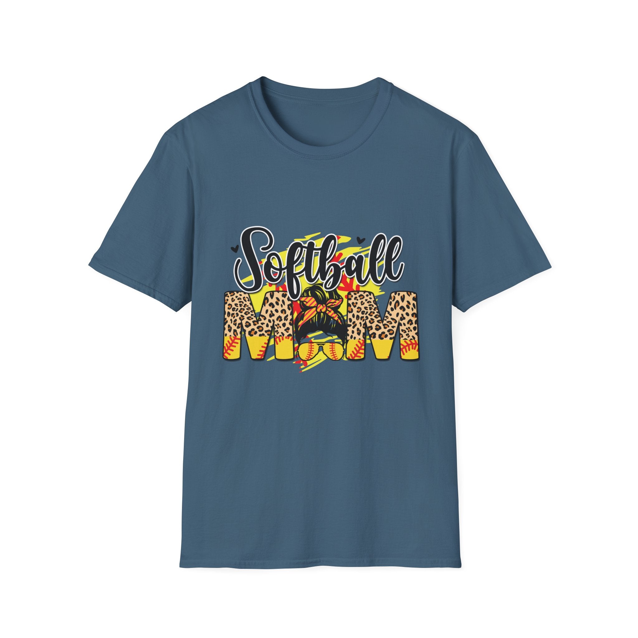 Pretty Softball Mom Unisex Softstyle T-Shirt