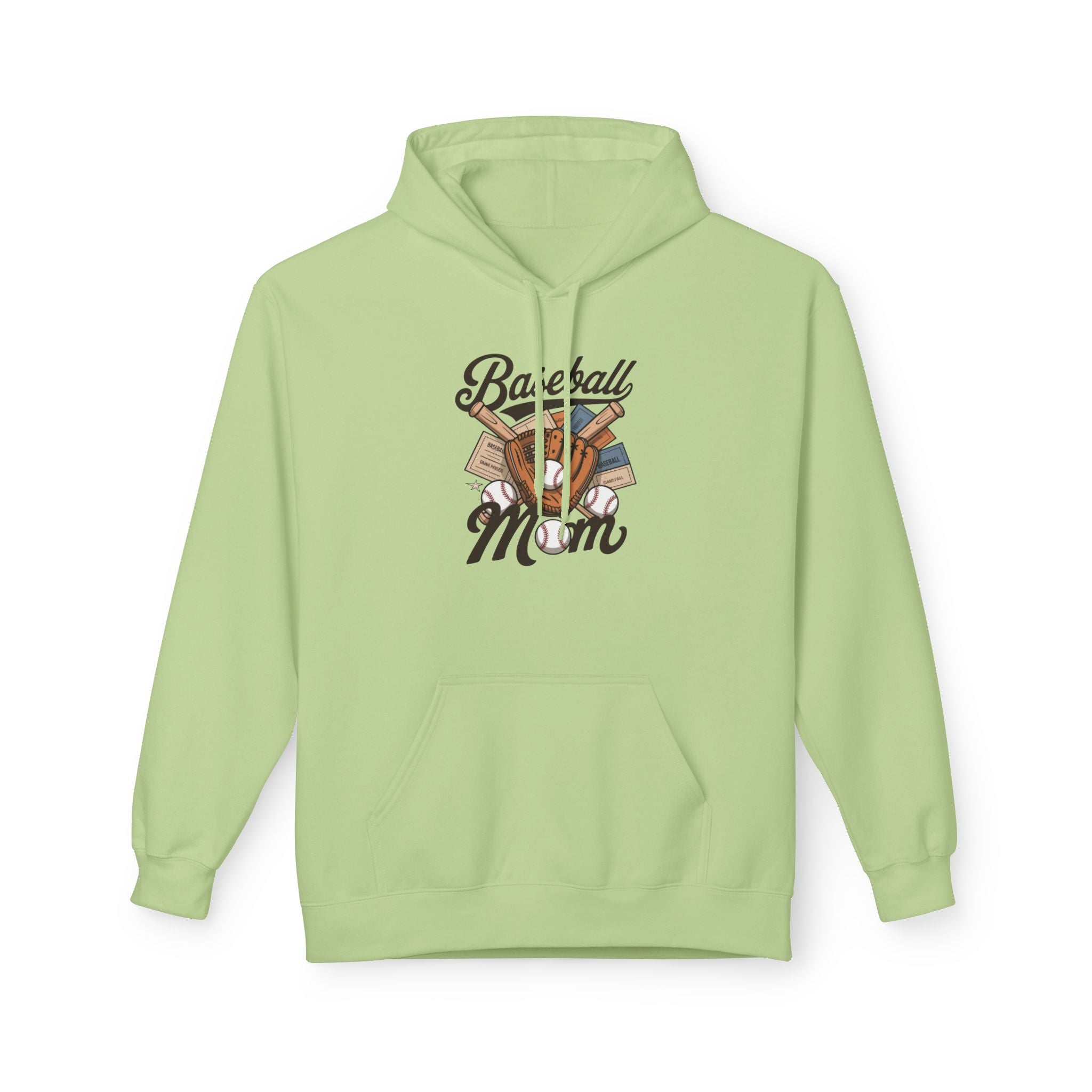 Retro Baseball Mom Unisex Midweight Softstyle Fleece Hoodie