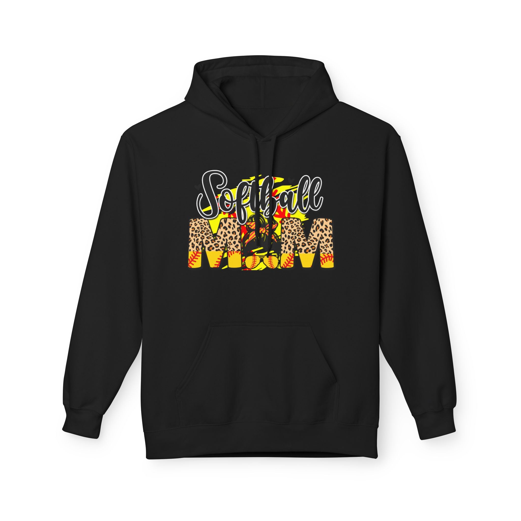 Pretty Softball Mom Unisex Midweight Softstyle Fleece Hoodie