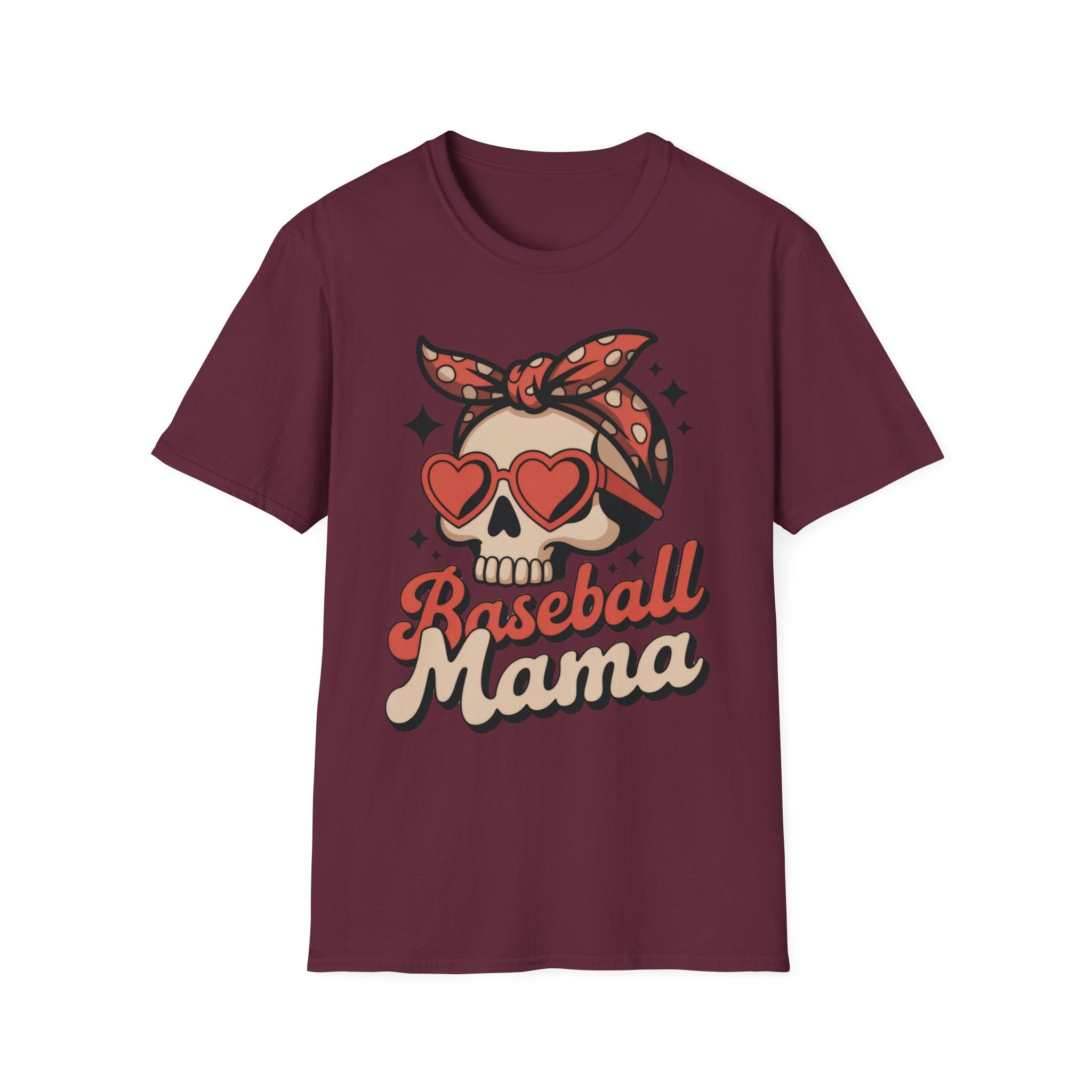 Skull Baseball Mama Unisex Softstyle T-Shirt