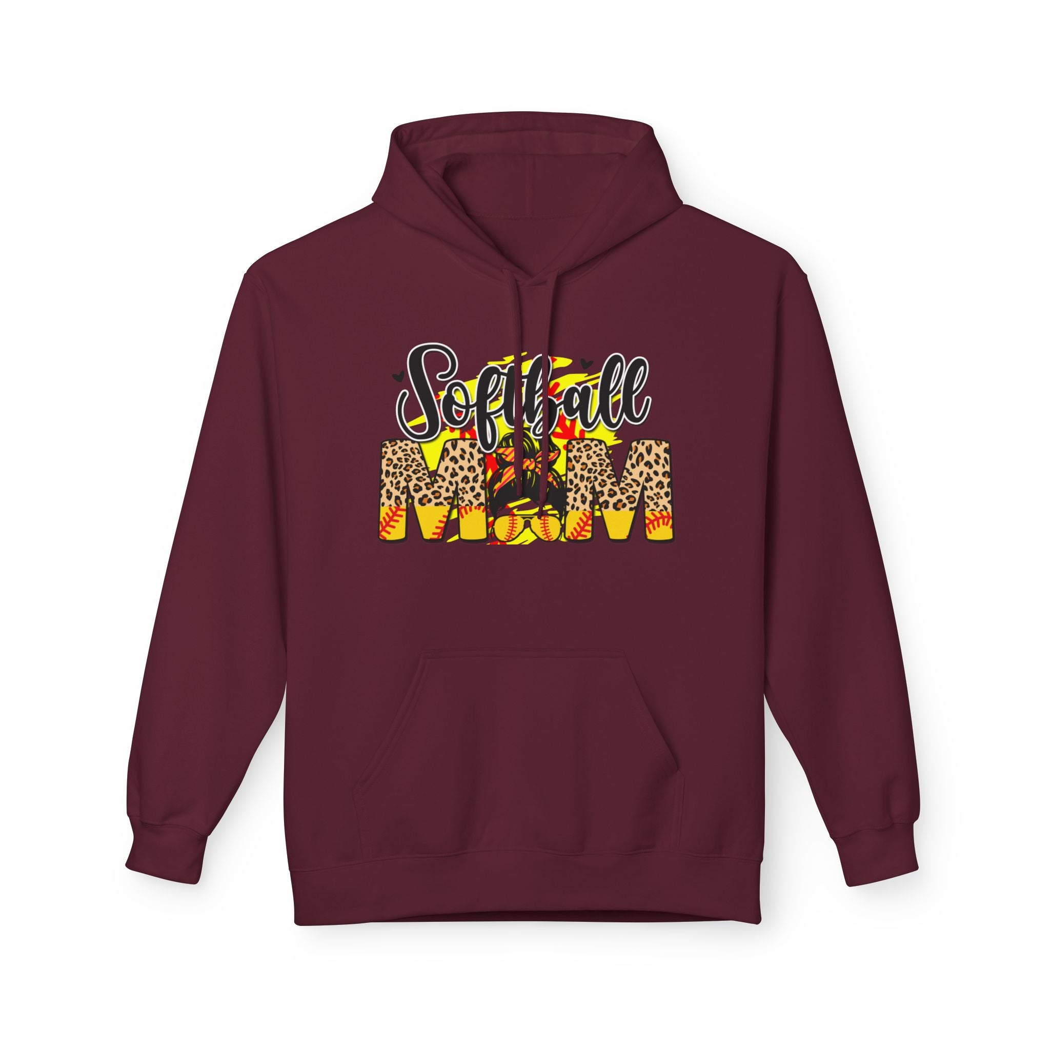 Pretty Softball Mom Unisex Midweight Softstyle Fleece Hoodie
