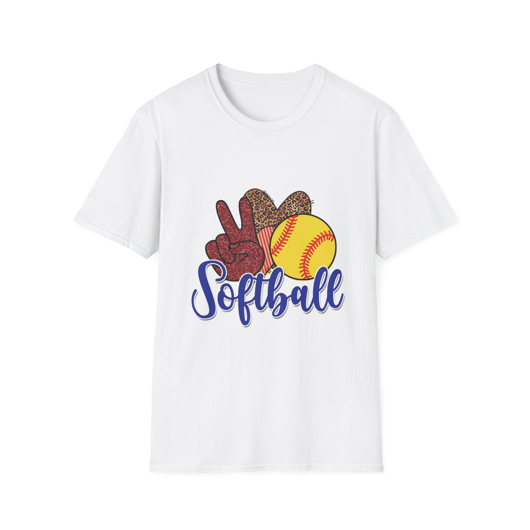 Peace Love Softball Unisex Soft style T-Shirt