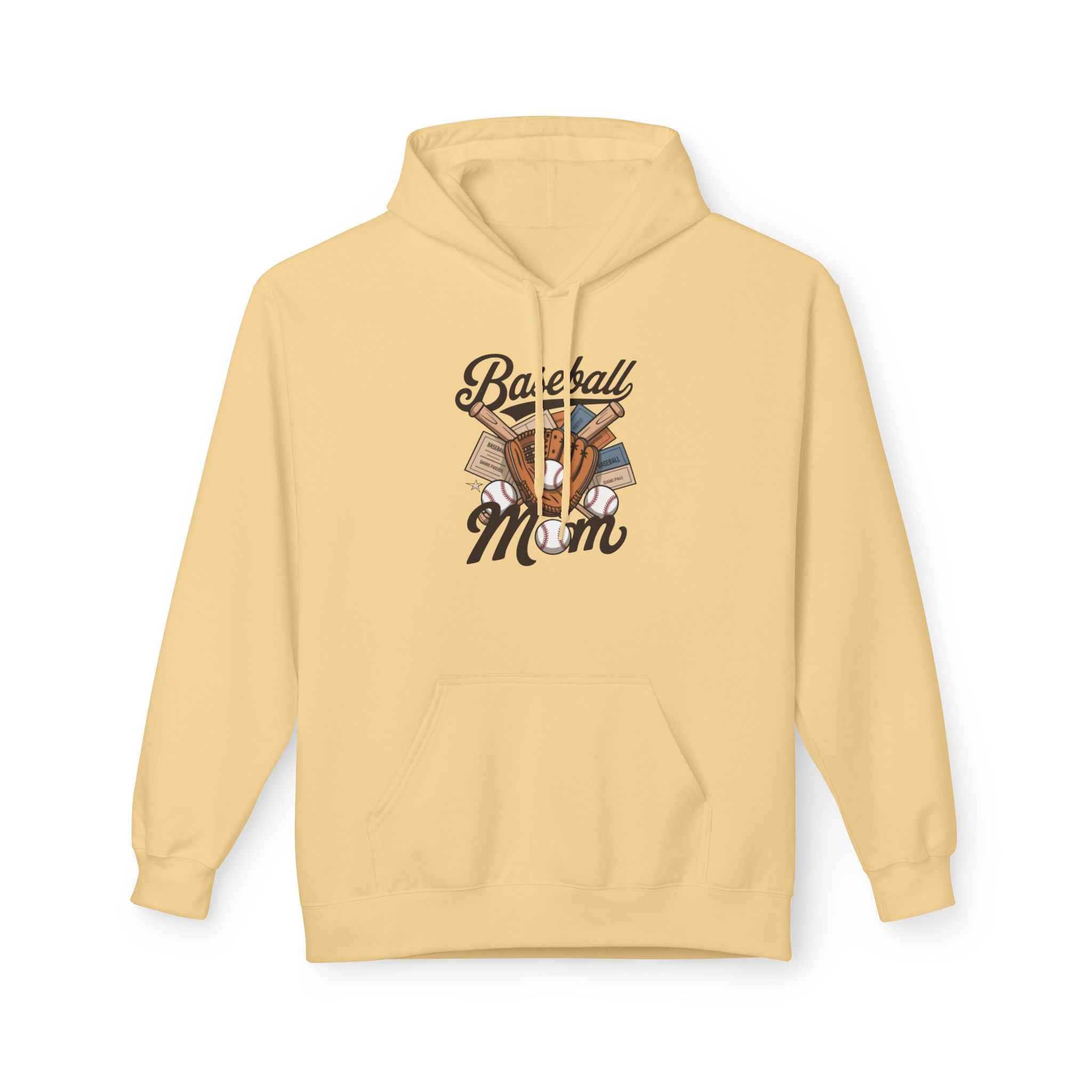 Retro Baseball Mom Unisex Midweight Softstyle Fleece Hoodie